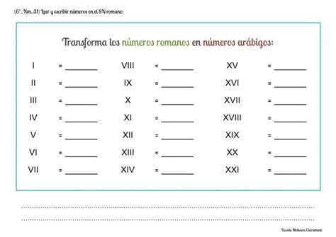 Actividad de Números romanos para 5º PRIMARIA Numeros romanos