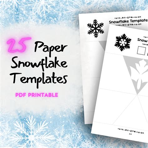 25 PAPER SNOWFLAKES Paper Snowflake Patterns Printable DIY Winter Craft ...