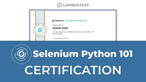 Selenium Python 101 Certification LambdaTest Certifications