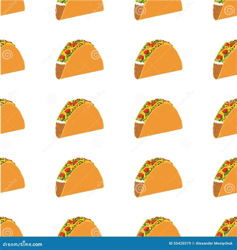 Taco Vector Cartoon Landing Page Template Hand Drawn Traditional