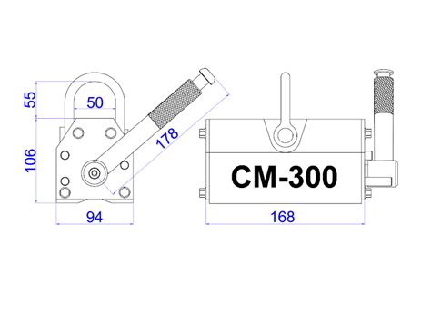 Chwytak podnośnik magnetyczny CM300 magnes do blach 300 kg 300kg