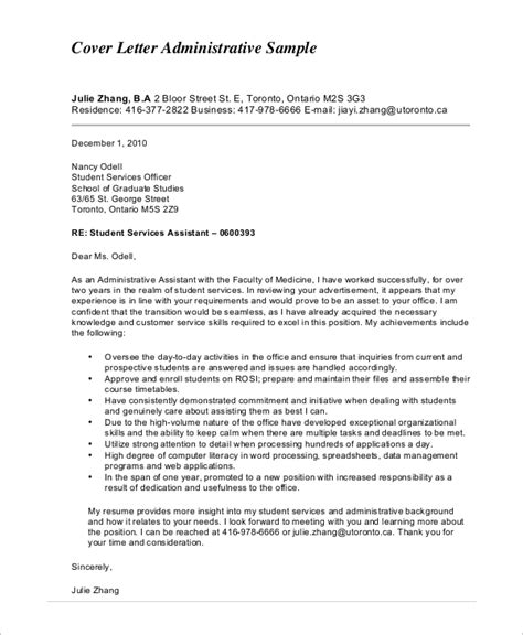 Free 5 Sample Cover Letter For Administrative Assistant In Ms Word Pdf