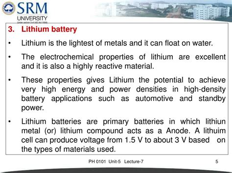 Ppt Introduction Types Of Battery Lithium Battery Li Ion Battery Principle Construction And