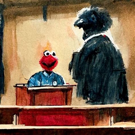 Elmo Testifies Courtroom Sketch Courtroom Sketch Sketches Art Prompts