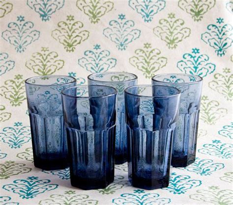 Blue Drinking Glasses - Libbey Duratuff - Gibralter Pattern | Blue ...