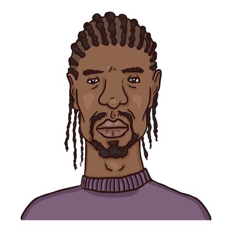 Premium Vector Vector Cartoon Avatar African American Man With Afro