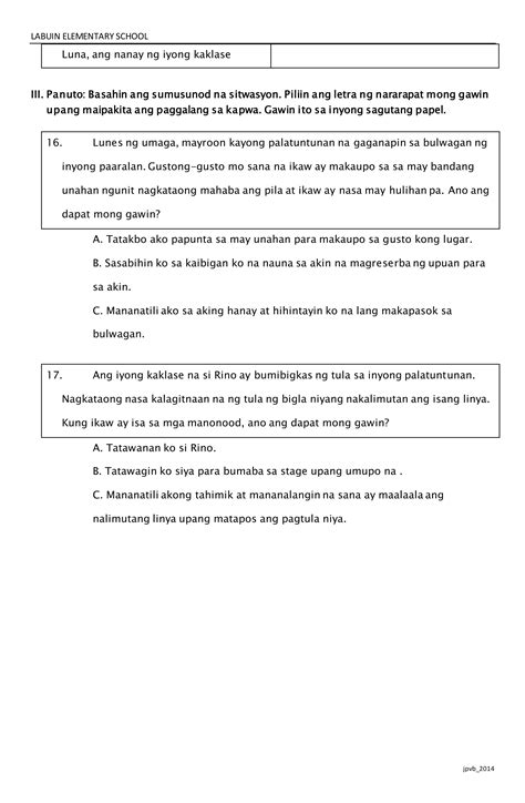 Second Periodic Test Grade 2 Pdf