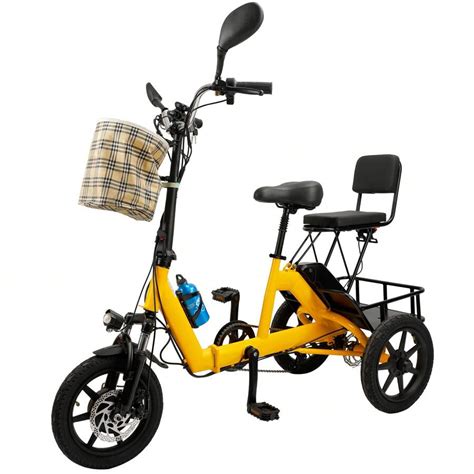 Foldable 3-Wheel Electric Tricycle 350W 48V Electric Trike With Front ...