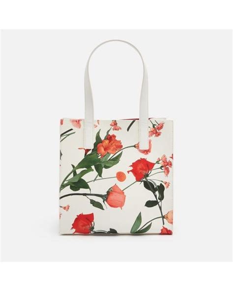 Ted Baker Flircon Large Icon Tote Bag In White Lyst