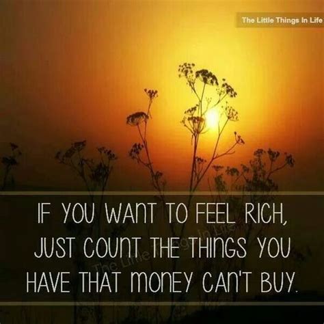 If You Want To Feel Rich Just Count The Things You Have That Money Can