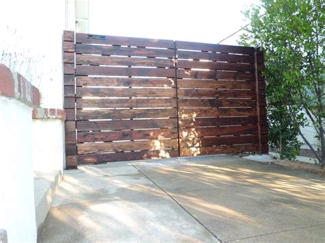 Custom 1x6 Horizontal Redwood Fence With Matching Driveway Gate 2