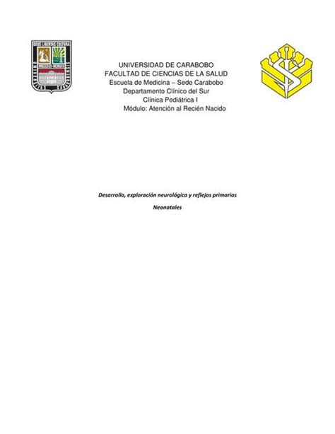 Desarrollo Exploración Neurológica y Reflejos Primarios Neonatales