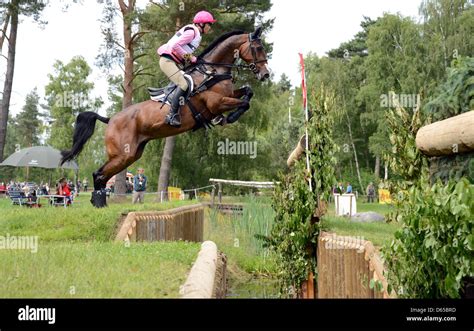 Australian Cross Country Rider Lucinda Fredericks Jumps Across An