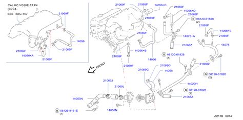 G Hose Water Engine Genuine Nissan Part