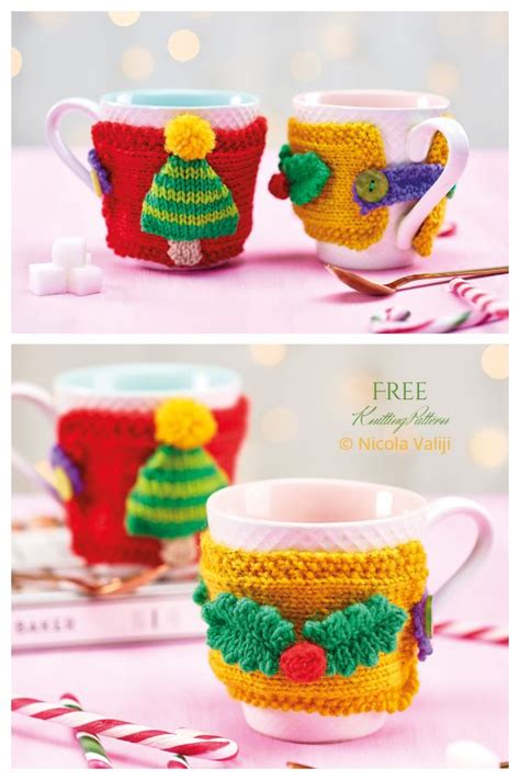 Crocheted Coffee Mug Cozyies For Christmas