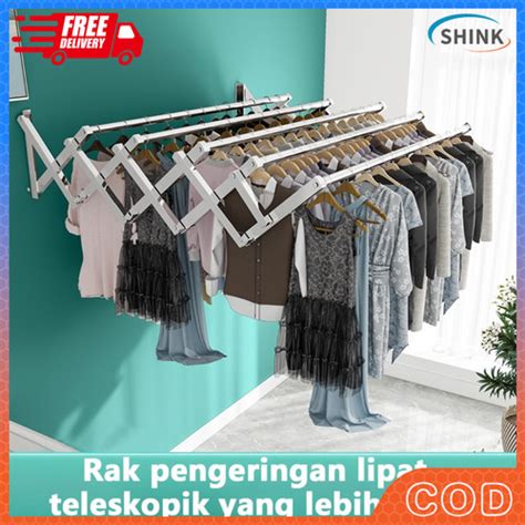 Jual Jemuran Baju Dinding Stainless Steel Pakaian Single Jemuran Lipat