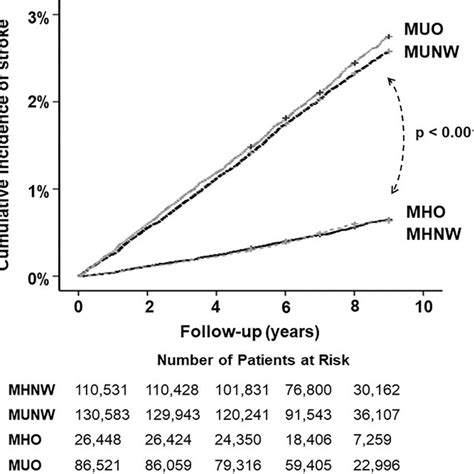 Kaplan Meier Curves Showing The Incidence Of Ischemic Stroke According