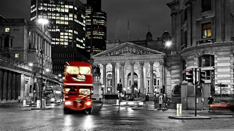 1920x1080 Street London Lights Blur Bus Road City Black And