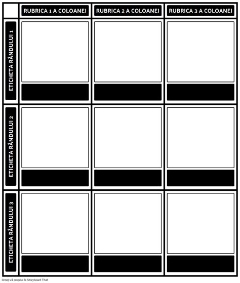 Șablon De Diagramă 3x3 Storyboard Por Ro Examples