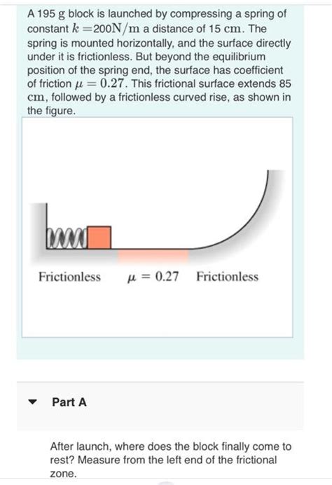 Solved A G Block Is Launched By Compressing A Spring Of Chegg