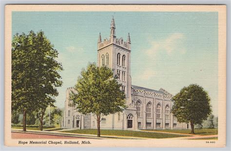 Hope Memorial Chapel Holland Michigan Postcard Ebay