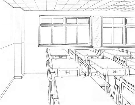 School Classroom Drawing at PaintingValley.com | Explore collection of ...