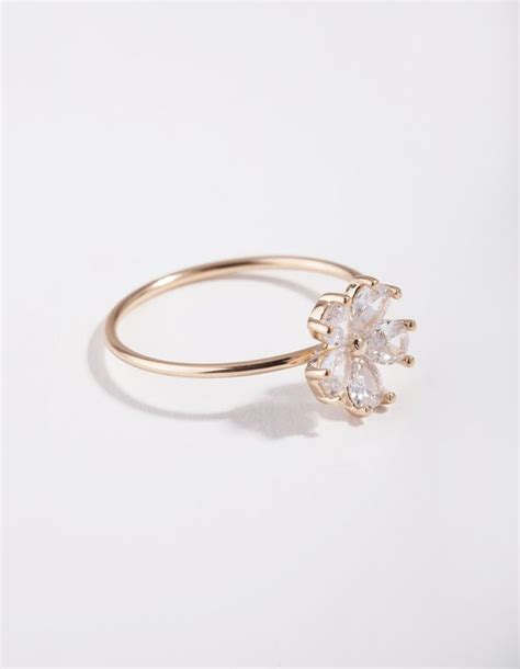 Rose Gold Cubic Zirconia Daisy Ring Daisy Ring Xoxo Jewelry Fashion