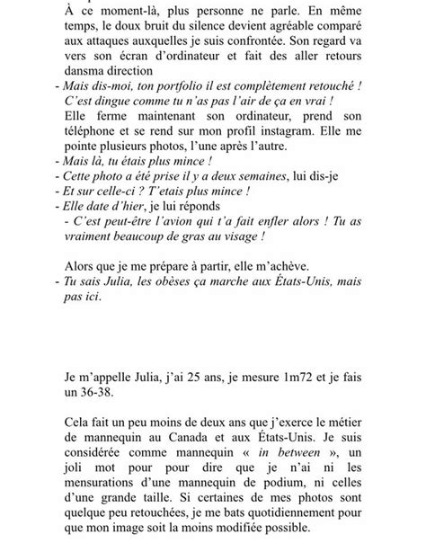 Lettre ouverte d une mannequin montréalaise au service de la mode