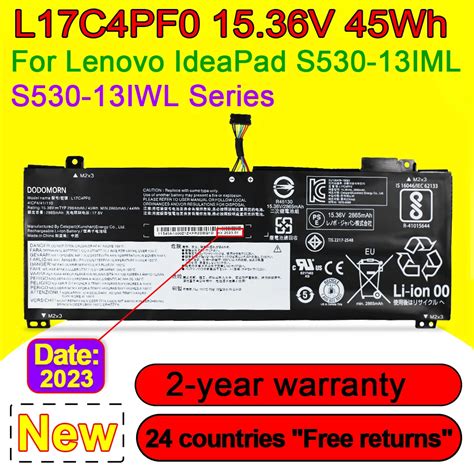 L C Pf Laptop Battery For Lenovo Xiaoxin Air Iwl Iml Ideapad S