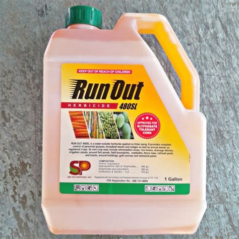 Run Out Sl Herbicide Gallon Similar To Grass Zero Round Up