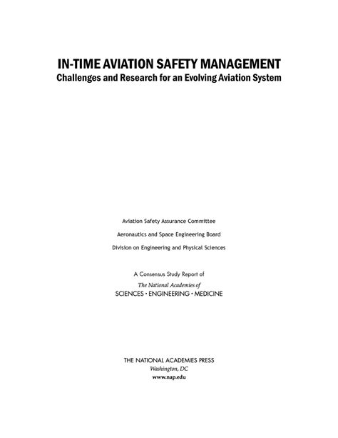 Front Matter In Time Aviation Safety Management Challenges And