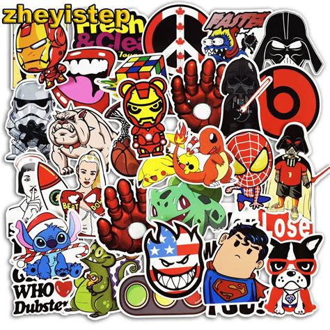 50pcs Drstone Anime Stickers Graffiti Decals Waterproof Skateboard Sticker For Laptop Suitcase