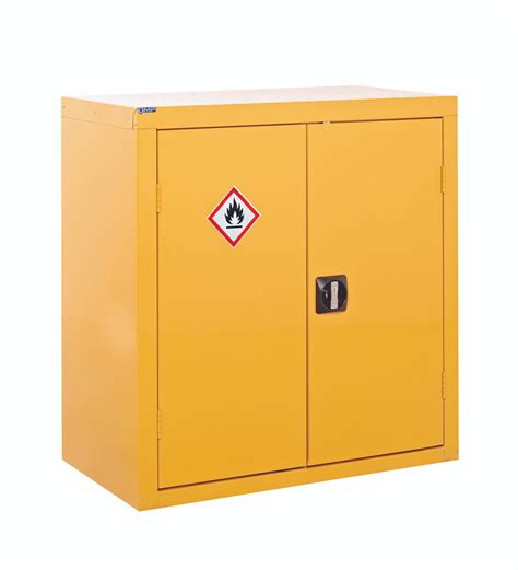 900 X 900 X 460 Yellow Hazardous Coshh Cabinet Coshh Safety Products