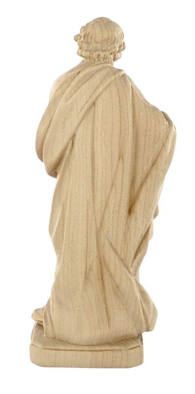 Statua di san giuseppe con gesù bambino in legno naturale linea da 15