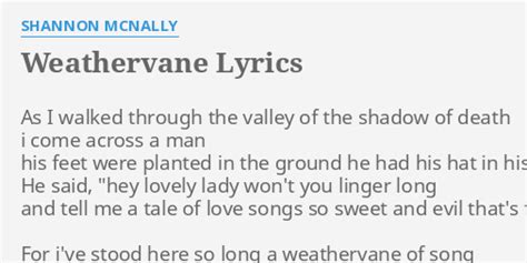 Weathervane Lyrics By Shannon Mcnally As I Walked Through