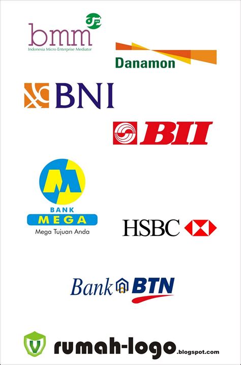 Logo Bank Bni Danamon Bii Mega Btn Hsbc Logo Vector Design