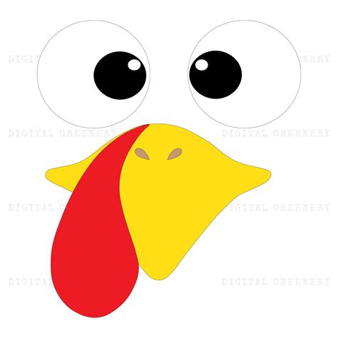 Cute Thanksgiving Turkey Face Svg File And Png Transparent Background