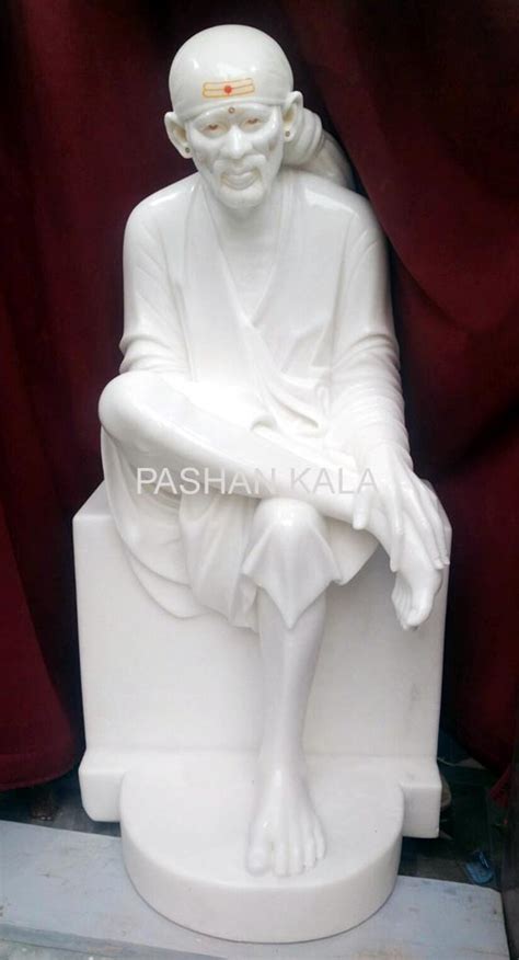 Pashan Kala White Marble Sai Baba Statue For Worship Size To