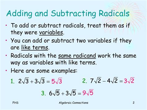 PPT Adding And Subtracting Radicals PowerPoint Presentation Free