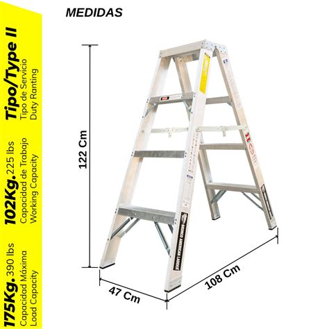 Ripley Escalera Aluminio Standard Tijera Doble Ascenso De Pasos