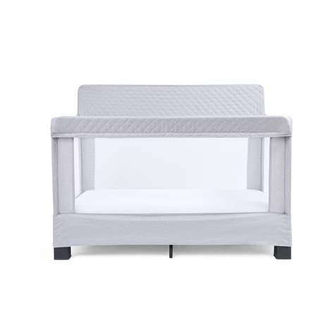 Horizon Full Size Mesh Crib Quilted Pebble Grey Baby Delight