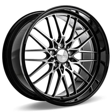 20 Staggered Ace Alloy Wheels Aff04 Gloss Black With Machined Face And