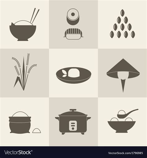 Rice Icons Royalty Free Vector Image Vectorstock