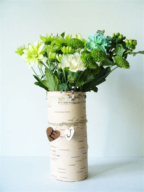 Birch Bark Vase Rustic Wedding Centerpieces From Jadenrainspired In