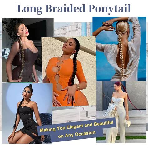 Synthetic Ponytail Inch Straight Wrap Around Long Diy Braided