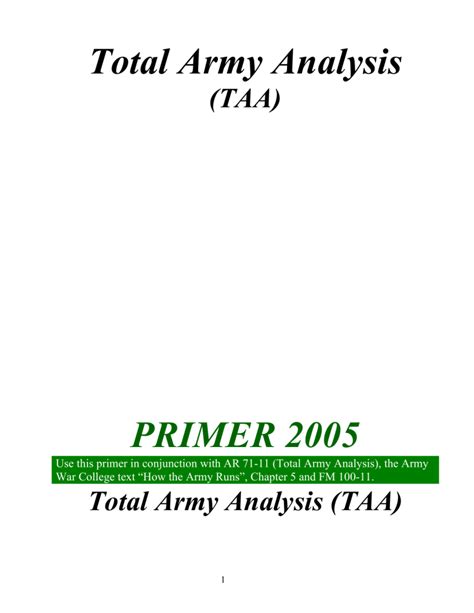 Total Army Analysis Taa 2005 23页）