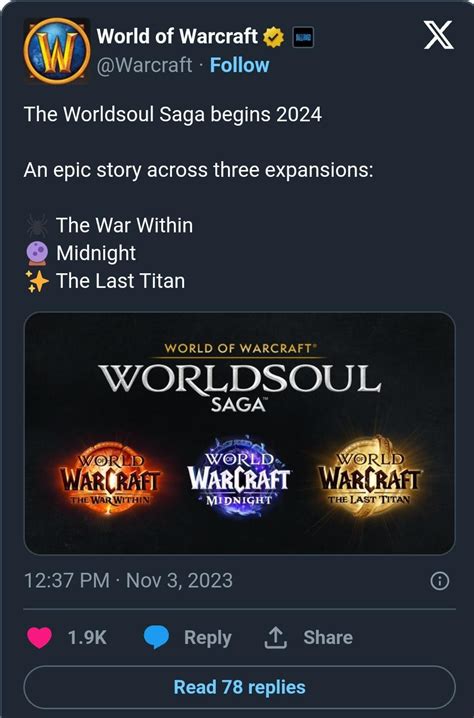 Next 3 Expansions Announced : r/wow