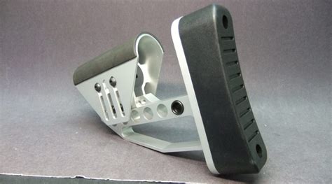 Ar Ar Tactical Silver Aluminum Skeleton Minimalist Adjustable Butt