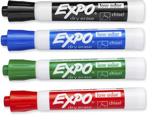 Expo Dry Erase Markers Whiteboard Markers With Low Odour Ink Chisel