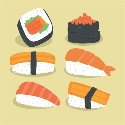 Cute Sushi Illustration 27685868 Vector Art At Vecteezy